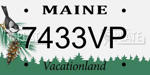 7433VP Maine License Plate