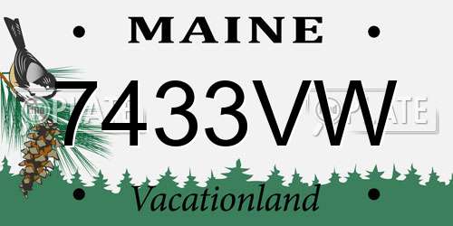 7433VW Maine License Plate