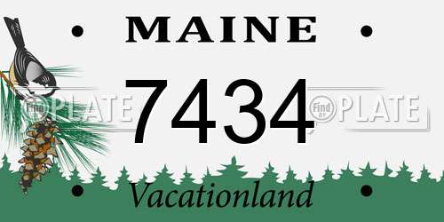 7434 Maine License Plate