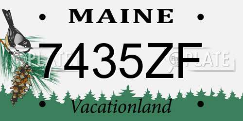7435ZF Maine License Plate