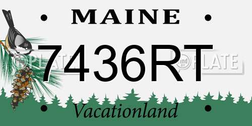 7436RT Maine License Plate