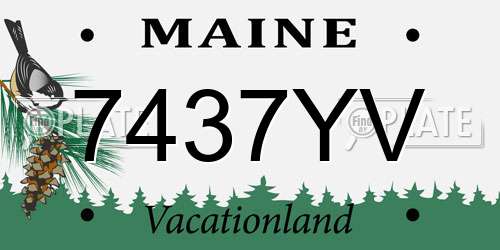 7437YV Maine License Plate