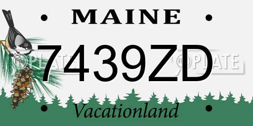 7439ZD Maine License Plate