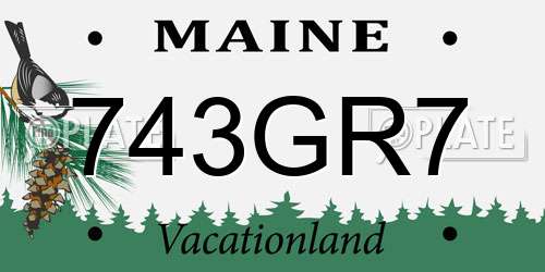 743GR7 Maine License Plate