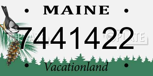 7441422 Maine License Plate
