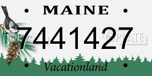 7441427 Maine License Plate