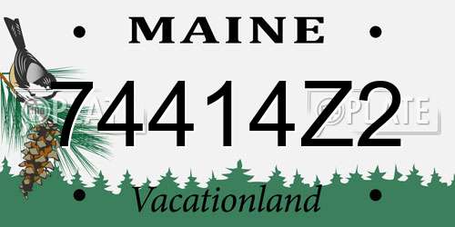 74414Z2 Maine License Plate