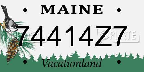 74414Z7 Maine License Plate