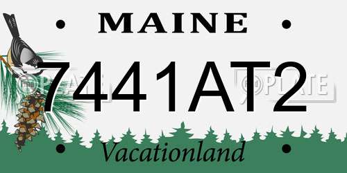 7441AT2 Maine License Plate