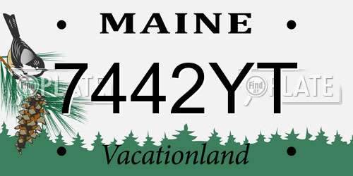 7442YT Maine License Plate