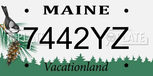 7442YZ Maine License Plate