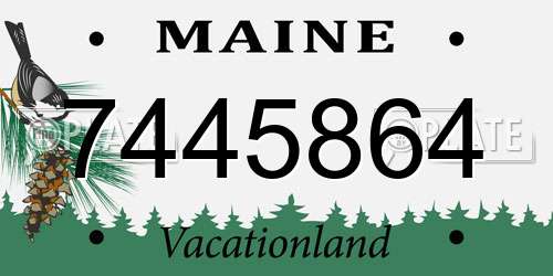 7445864 Maine License Plate