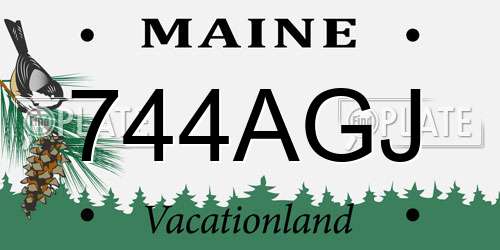 744AGJ Maine License Plate