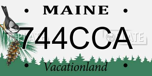 744CCA Maine License Plate