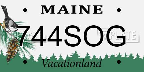 744SOG Maine License Plate