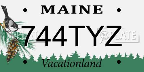 744TYZ Maine License Plate