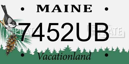 7452UB Maine License Plate