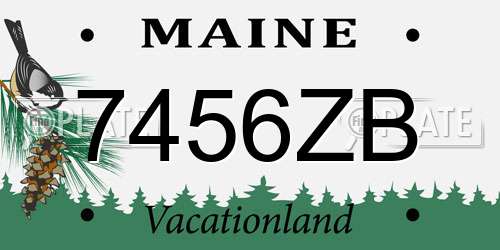 7456ZB Maine License Plate
