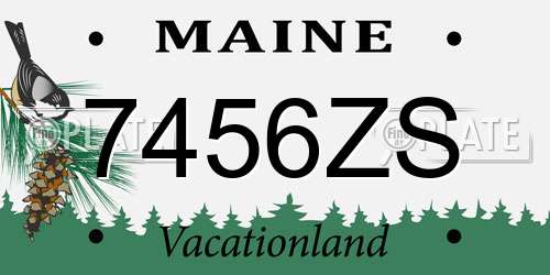 7456ZS Maine License Plate