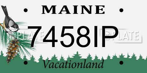 7458IP Maine License Plate