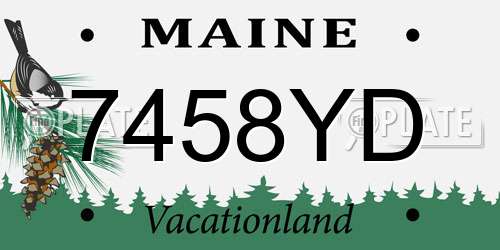 7458YD Maine License Plate