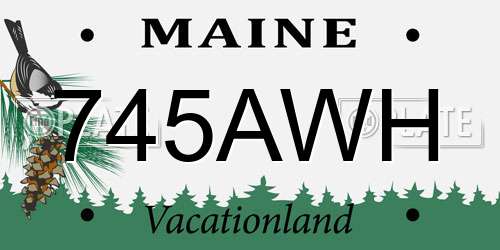 745AWH Maine License Plate
