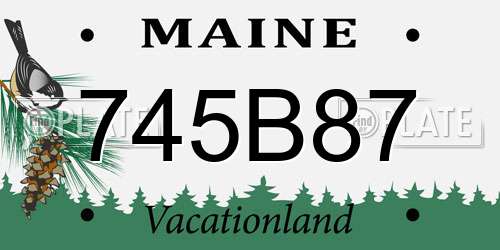 745B87 Maine License Plate