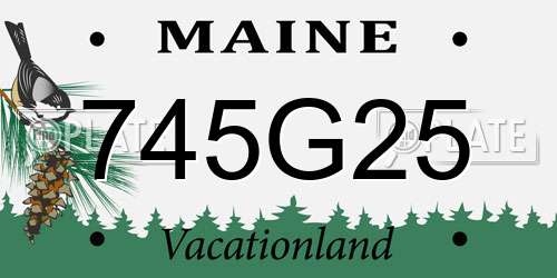 745G25 Maine License Plate