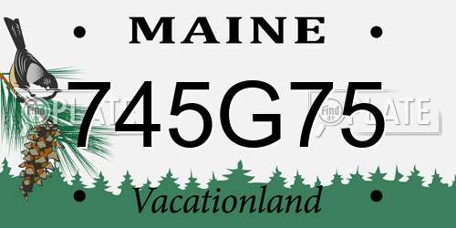 745G75 Maine License Plate