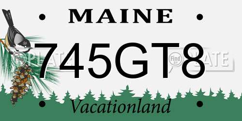 745GT8 Maine License Plate
