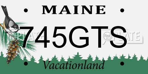 745GTS Maine License Plate