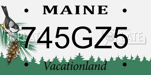 745GZ5 Maine License Plate