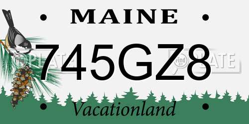 745GZ8 Maine License Plate