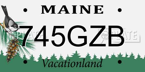 745GZB Maine License Plate