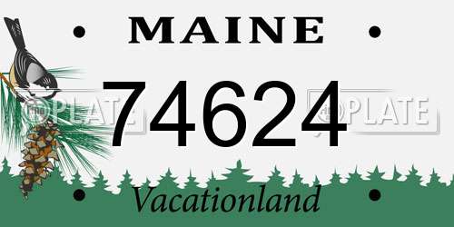 74624 Maine License Plate