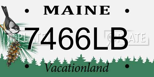 7466LB Maine License Plate