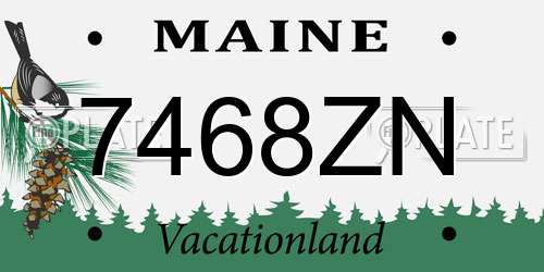 7468ZN Maine License Plate