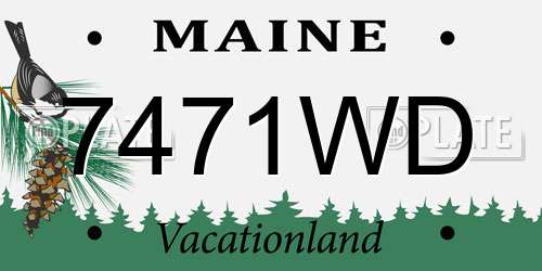 7471WD Maine License Plate