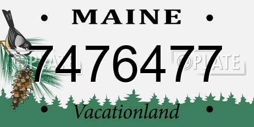 7476477 Maine License Plate