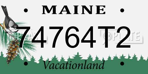 74764T2 Maine License Plate