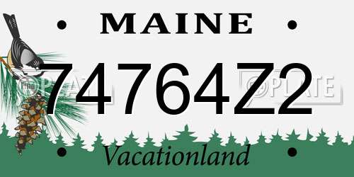 74764Z2 Maine License Plate