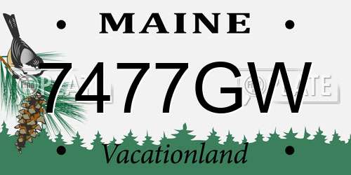 7477GW Maine License Plate
