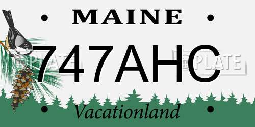 747AHC Maine License Plate