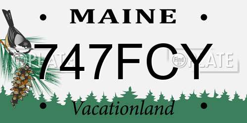 747FCY Maine License Plate