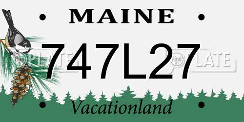 747L27 Maine License Plate