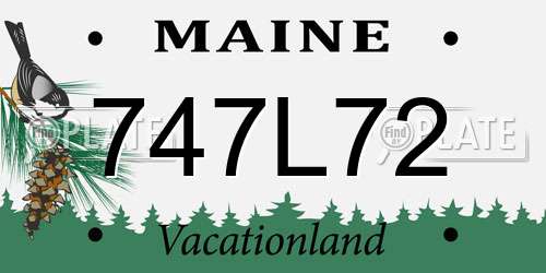 747L72 Maine License Plate