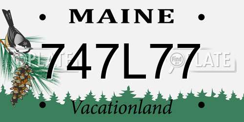 747L77 Maine License Plate
