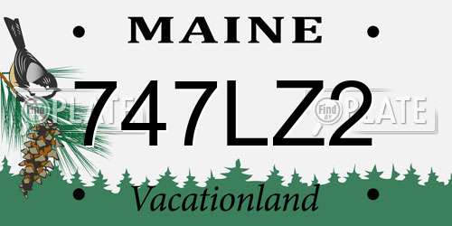 747LZ2 Maine License Plate