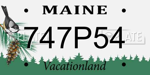 747P54 Maine License Plate
