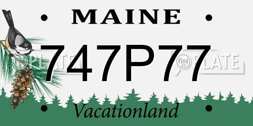 747P77 Maine License Plate